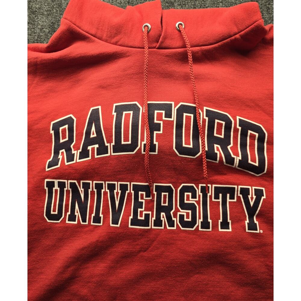 Radford University Highlanders RU Red Hoodie Champion Large Sweatshirt.